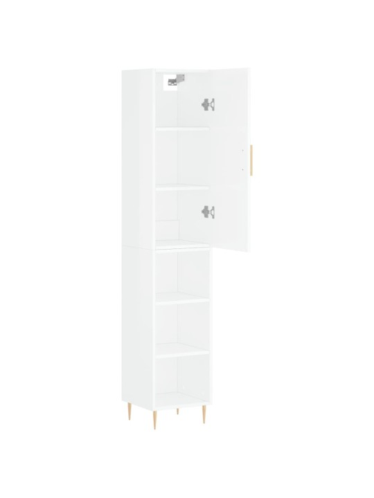 Skříň highboard bílá s vysokým leskem 34,5x34x180 cm kompozit