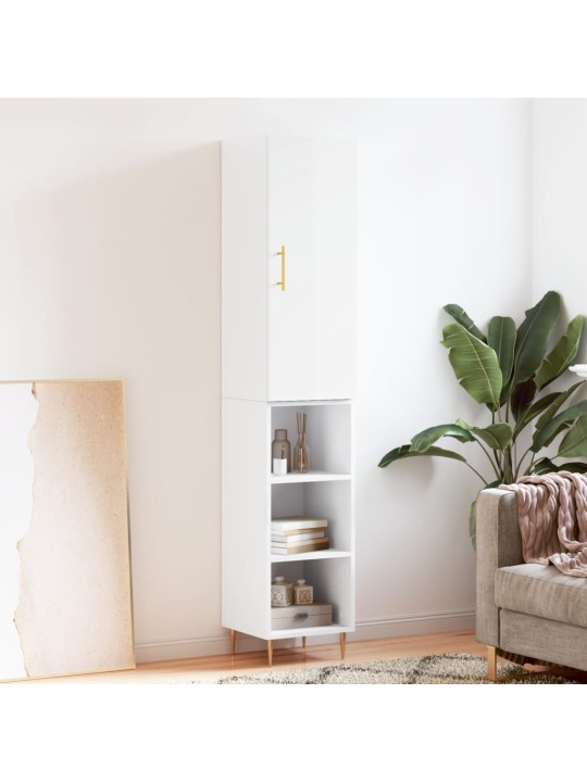 Skříň highboard bílá s vysokým leskem 34,5x34x180 cm kompozit
