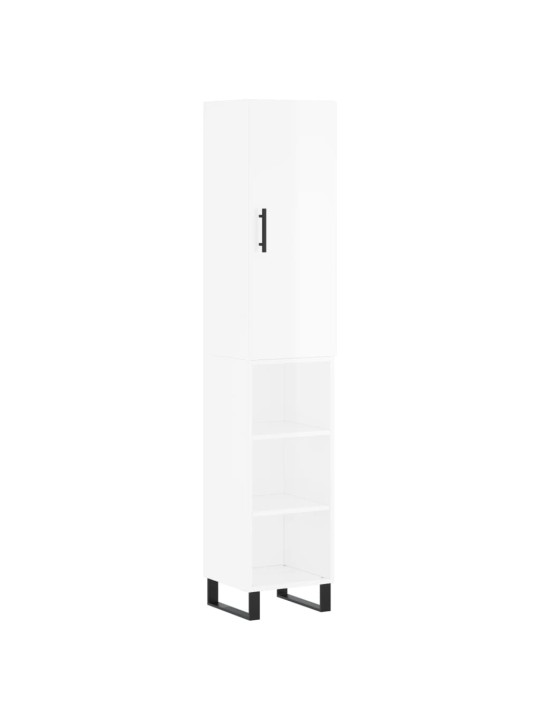 Skříň highboard bílá s vysokým leskem 34,5x34x180 cm kompozit