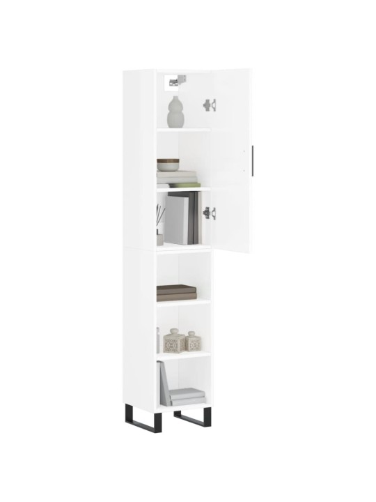 Skříň highboard bílá s vysokým leskem 34,5x34x180 cm kompozit
