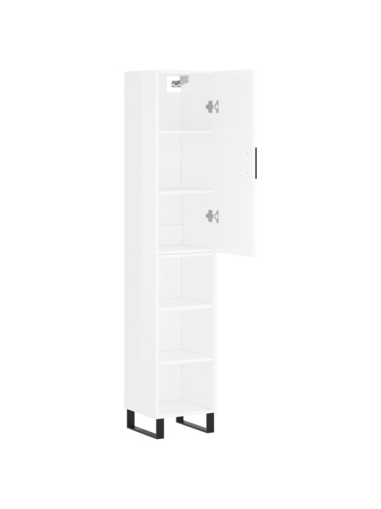 Skříň highboard bílá s vysokým leskem 34,5x34x180 cm kompozit