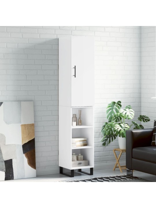 Skříň highboard bílá s vysokým leskem 34,5x34x180 cm kompozit