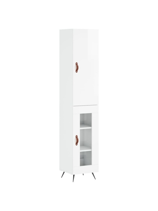Skříň highboard bílá s vysokým leskem 34,5x34x180 cm kompozit