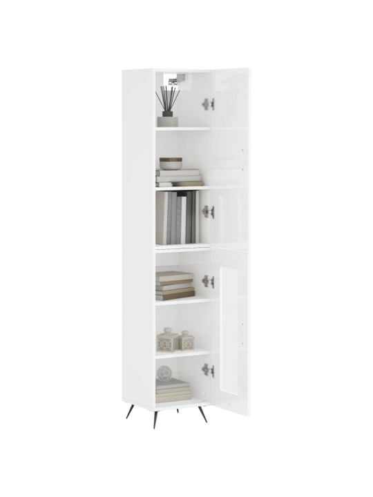 Skříň highboard bílá s vysokým leskem 34,5x34x180 cm kompozit