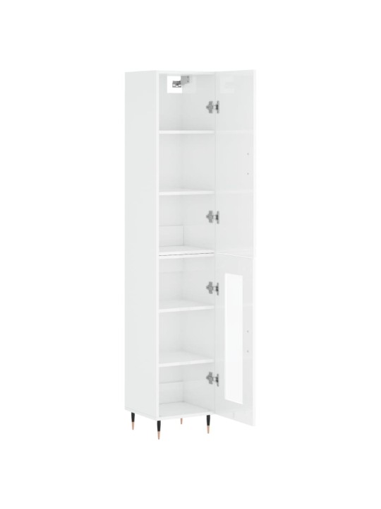 Skříň highboard bílá s vysokým leskem 34,5x34x180 cm kompozit