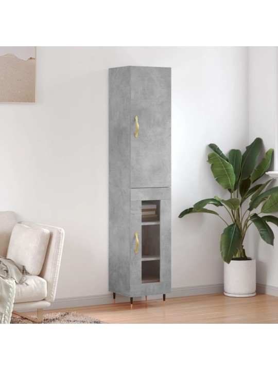 Skříň highboard betonově šedá 34,5x34x180 cm kompozitní dřevo