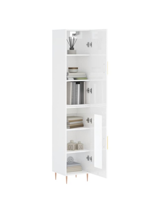 Skříň highboard bílá s vysokým leskem 34,5x34x180 cm kompozit