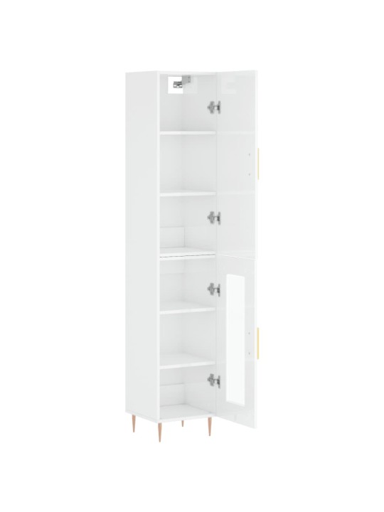 Skříň highboard bílá s vysokým leskem 34,5x34x180 cm kompozit