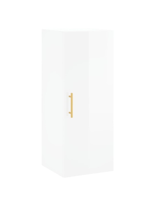 Skříň highboard bílá s vysokým leskem 34,5x34x180 cm kompozit