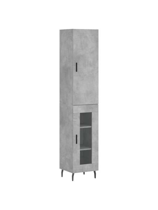 Skříň highboard betonově šedá 34,5x34x180 cm kompozitní dřevo