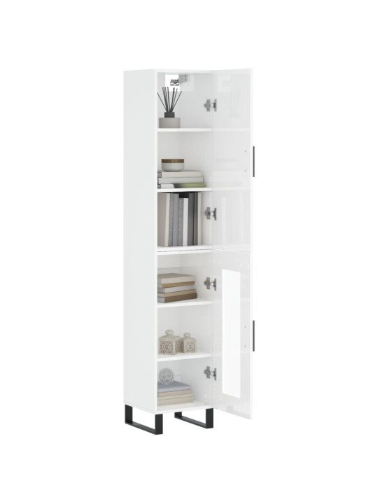 Skříň highboard bílá s vysokým leskem 34,5x34x180 cm kompozit