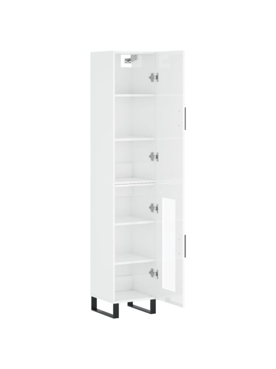 Skříň highboard bílá s vysokým leskem 34,5x34x180 cm kompozit
