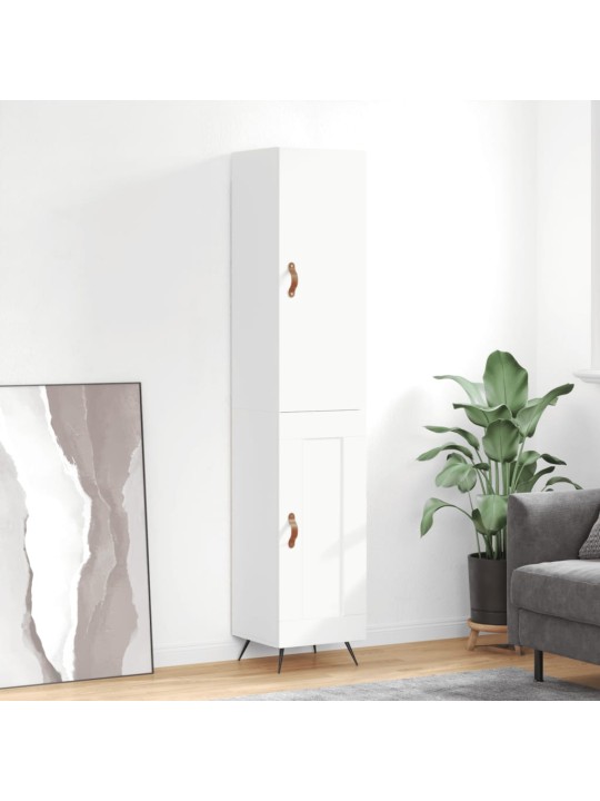Skříň highboard bílá s vysokým leskem 34,5x34x180 cm kompozit