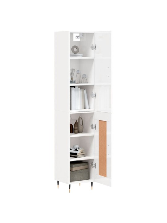 Skříň highboard bílá s vysokým leskem 34,5x34x180 cm kompozit