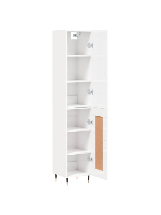 Skříň highboard bílá s vysokým leskem 34,5x34x180 cm kompozit
