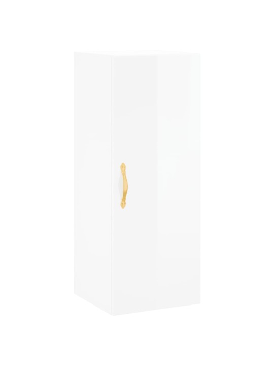 Skříň highboard bílá s vysokým leskem 34,5x34x180 cm kompozit