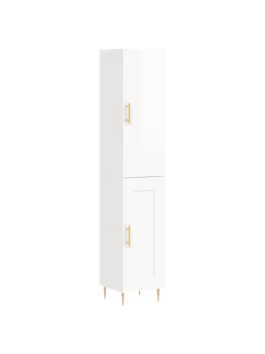 Skříň highboard bílá s vysokým leskem 34,5x34x180 cm kompozit