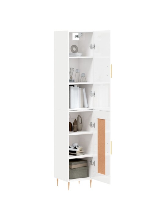 Skříň highboard bílá s vysokým leskem 34,5x34x180 cm kompozit