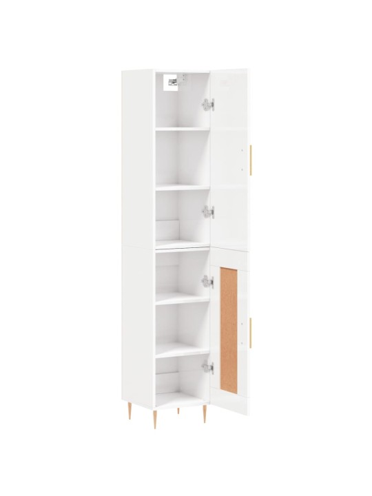 Skříň highboard bílá s vysokým leskem 34,5x34x180 cm kompozit