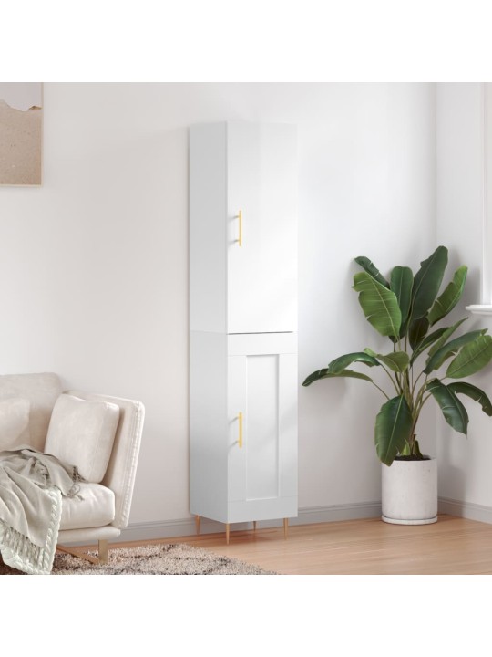 Skříň highboard bílá s vysokým leskem 34,5x34x180 cm kompozit