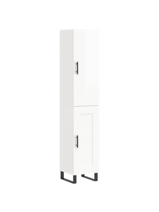 Skříň highboard bílá s vysokým leskem 34,5x34x180 cm kompozit