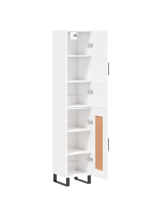 Skříň highboard bílá s vysokým leskem 34,5x34x180 cm kompozit