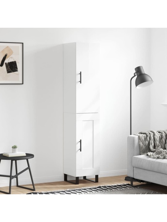 Skříň highboard bílá s vysokým leskem 34,5x34x180 cm kompozit
