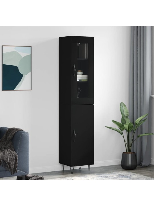 Skříň highboard černá 34,5 x 34 x 180 cm kompozitní dřevo