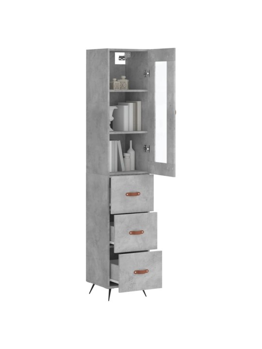 Skříň highboard betonově šedá 34,5x34x180 cm kompozitní dřevo