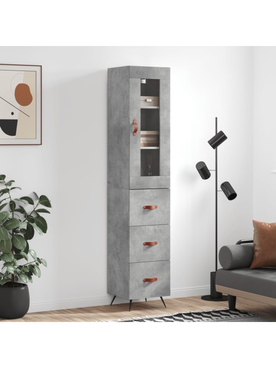 Skříň highboard betonově šedá 34,5x34x180 cm kompozitní dřevo