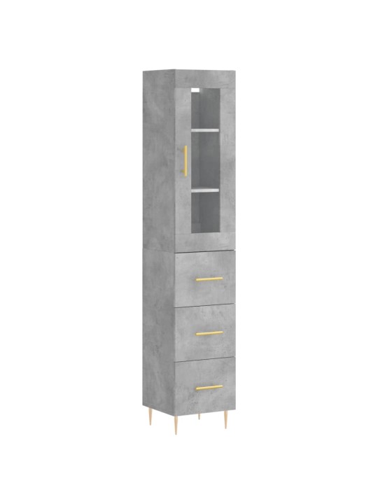 Skříň highboard betonově šedá 34,5x34x180 cm kompozitní dřevo