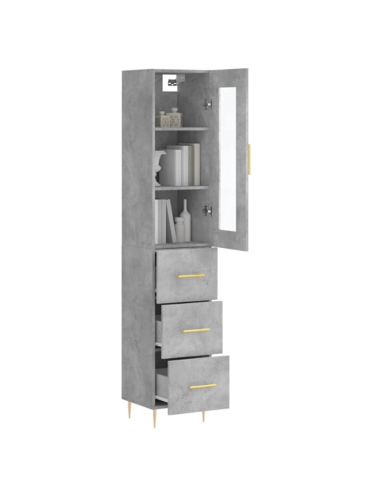 Skříň highboard betonově šedá 34,5x34x180 cm kompozitní dřevo