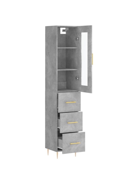 Skříň highboard betonově šedá 34,5x34x180 cm kompozitní dřevo