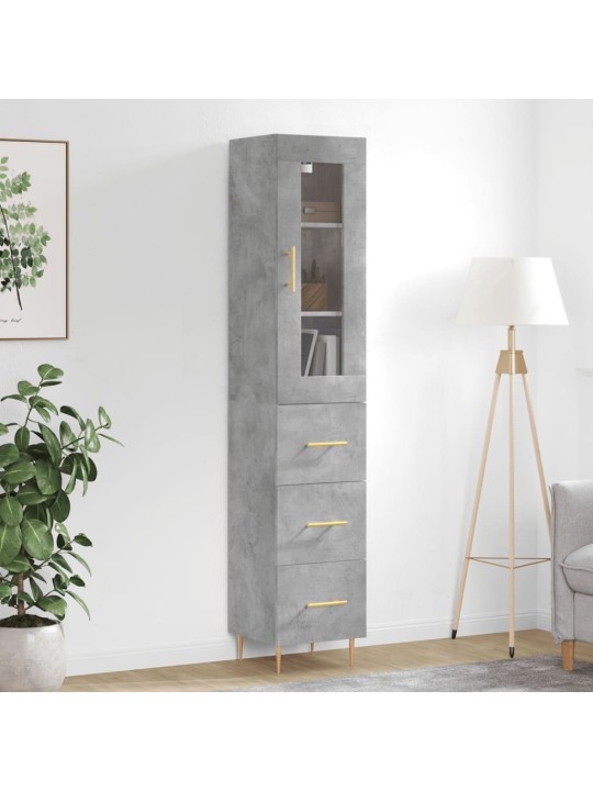 Skříň highboard betonově šedá 34,5x34x180 cm kompozitní dřevo