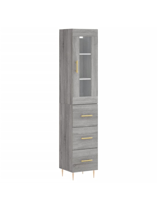 Skříň highboard šedá sonoma 34,5 x 34 x 180 cm kompozitní dřevo