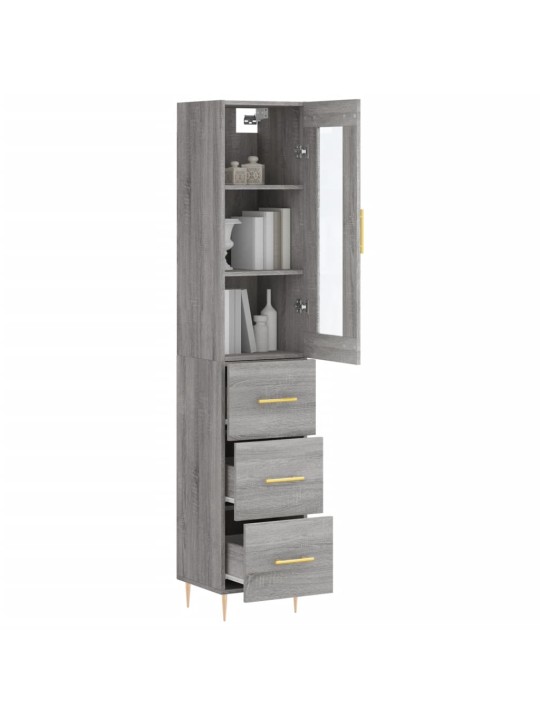 Skříň highboard šedá sonoma 34,5 x 34 x 180 cm kompozitní dřevo