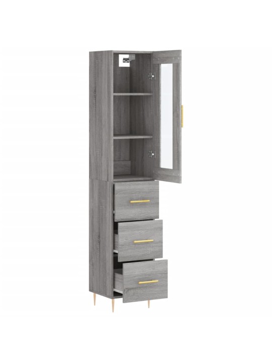 Skříň highboard šedá sonoma 34,5 x 34 x 180 cm kompozitní dřevo