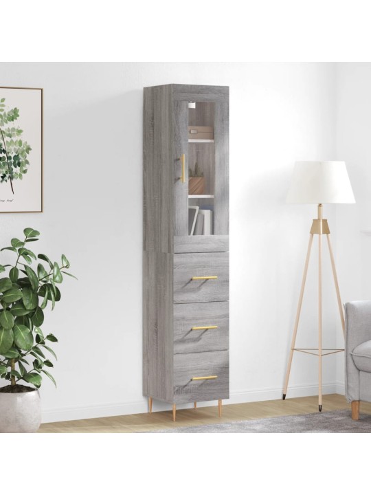 Skříň highboard šedá sonoma 34,5 x 34 x 180 cm kompozitní dřevo