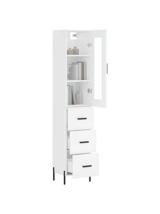 Skříň highboard bílá 34,5 x 34 x 180 cm kompozitní dřevo