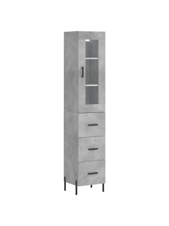 Skříň highboard betonově šedá 34,5x34x180 cm kompozitní dřevo