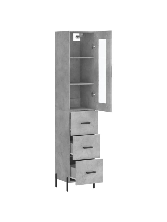 Skříň highboard betonově šedá 34,5x34x180 cm kompozitní dřevo
