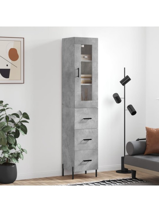 Skříň highboard betonově šedá 34,5x34x180 cm kompozitní dřevo