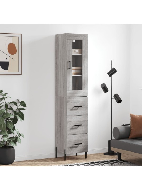 Skříň highboard šedá sonoma 34,5 x 34 x 180 cm kompozitní dřevo