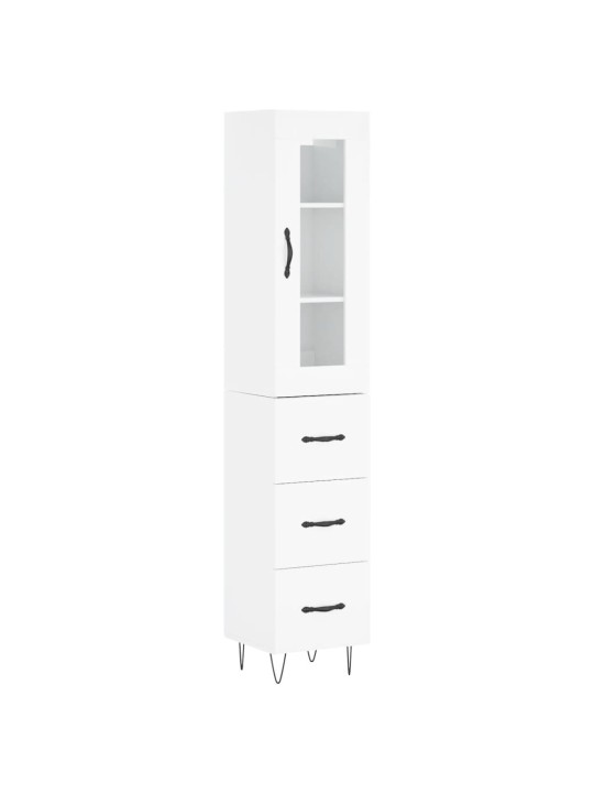 Skříň highboard bílá s vysokým leskem 34,5x34x180 cm kompozit