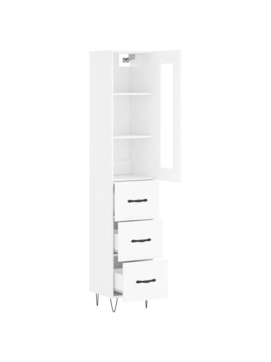 Skříň highboard bílá s vysokým leskem 34,5x34x180 cm kompozit