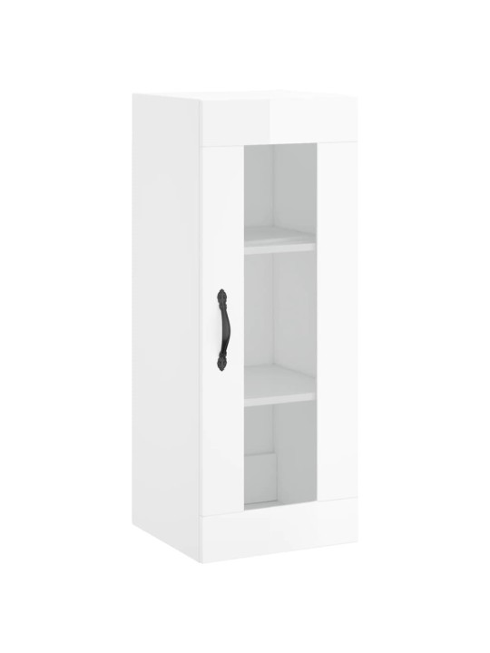 Skříň highboard bílá s vysokým leskem 34,5x34x180 cm kompozit