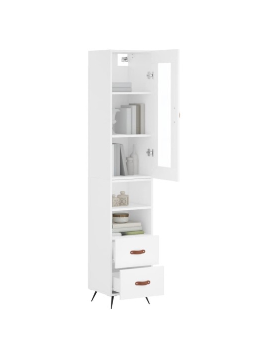 Skříň highboard bílá 34,5 x 34 x 180 cm kompozitní dřevo