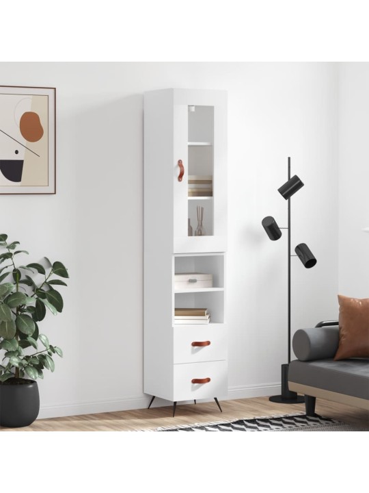 Skříň highboard bílá 34,5 x 34 x 180 cm kompozitní dřevo