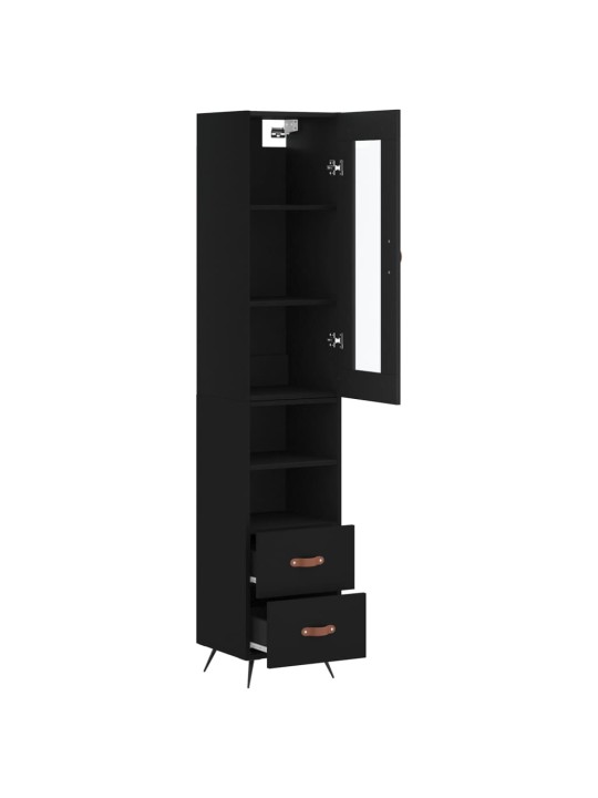 Skříň highboard černá 34,5 x 34 x 180 cm kompozitní dřevo