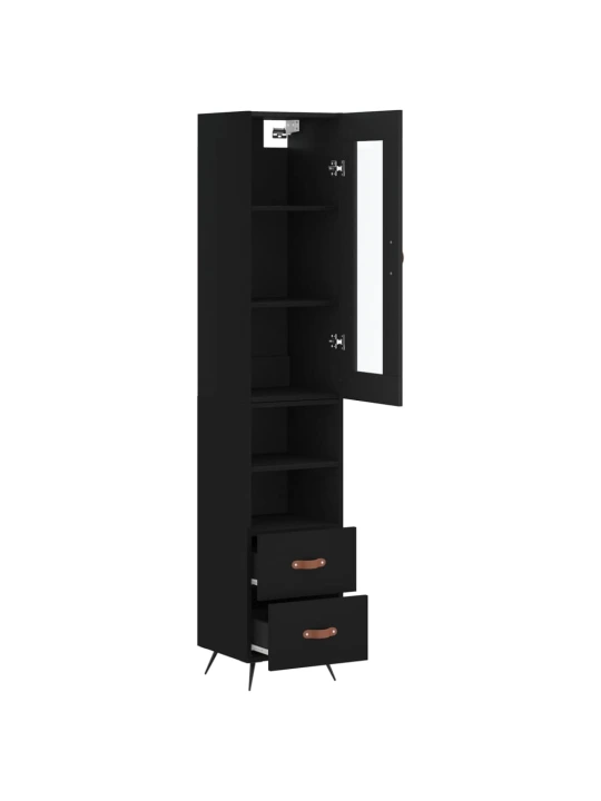 Skříň highboard černá 34,5 x 34 x 180 cm kompozitní dřevo